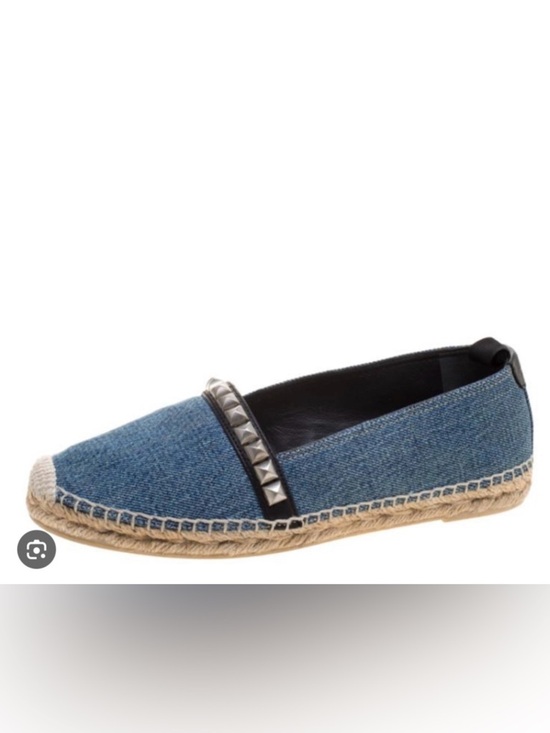 Saint Laurent Shoes - Saint Laurent Denim Espadrille Flats with Stud Trim EU37